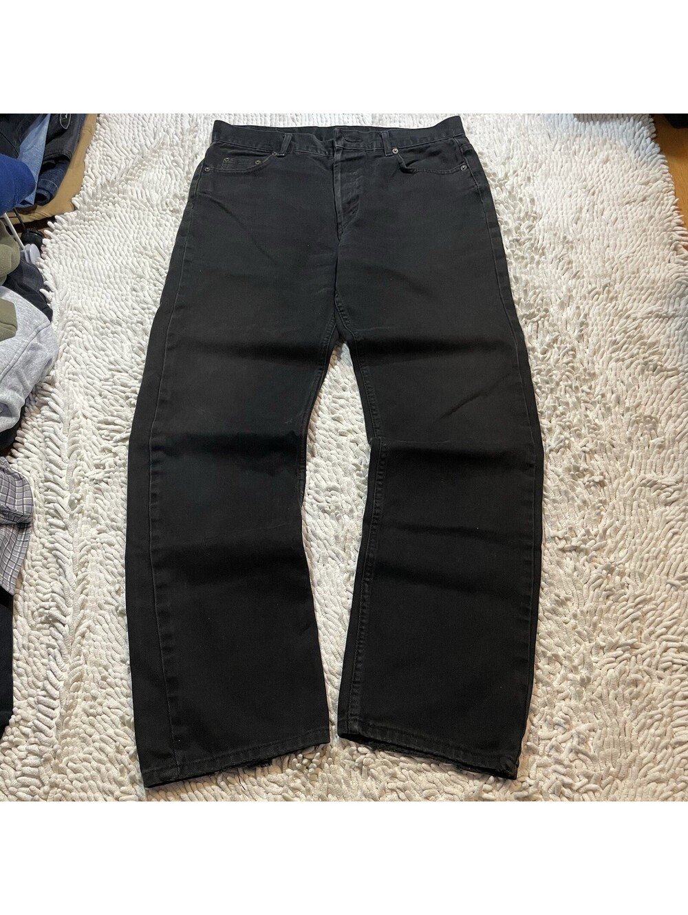 VTG Levis 501 Mens 36x32 (Fits 34x30) Straight Button Fly Black Made in USA READ